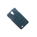 Чехол для Samsung i9500, i9502, i9505 (Galaxy S4) задняя крышка кожзам крокодил Kuchi <синий>