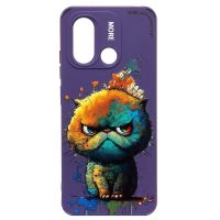 Чехол для Xiaomi Poco C55 (22127PC95I), Redmi 12C (22120RN86G) силиконовый (рис. 335/кот) <фиолетовый> ― Оптовый PromiseMobile