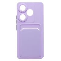 Чехол для Xiaomi Poco F6 (24069PC21G) силиконовый с картхолдером №9 <светло-фиолетовый> ― Оптовый PromiseMobile