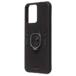 Чехол для Xiaomi Redmi 12 (23053RN02Y) силиконовый противоударный с кольцом <черный>