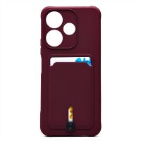 Чехол для Xiaomi Redmi 13 (24040RN64Y) силиконовый с картхолдером №4 <бордовый> ― Оптовый PromiseMobile