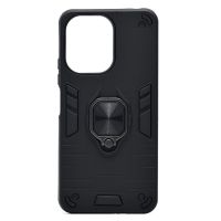 Чехол для Xiaomi Redmi 13C (23108RN04Y), Poco C65 (2310FPCA4G) силиконовый противоударный с кольцом <черный> ― Оптовый PromiseMobile