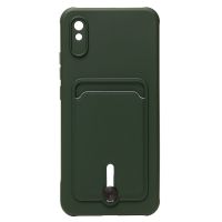 Чехол для Xiaomi Redmi 9A силиконовый с картхолдером №4 <темно-зеленый> ― Оптовый PromiseMobile