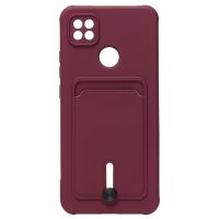 Чехол для Xiaomi Redmi 9C силиконовый с картхолдером №4 <бордовый> ― Оптовый PromiseMobile