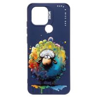 Чехол для Xiaomi Redmi A1 (220733SG), A1+ (220733SFG), Poco C50 силиконовый (рис. 335/овечка) <темно-синий> ― Оптовый PromiseMobile