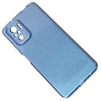 Чехол для Xiaomi Redmi Note 10 (M2101K7AG), 10S (M2101K7BL) силиконовый с блестками №3 <голубой> ― Оптовый PromiseMobile