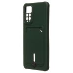 Чехол для Xiaomi Redmi Note 11 Pro, Redmi Note 11 Pro 5G силиконовый с картхолдером №4 <темно-зеленый>