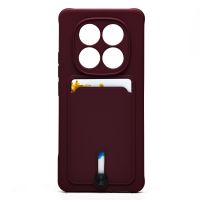 Чехол для Xiaomi Redmi Note 14 Pro 5G (24090RA29G) силиконовый с картхолдером №4 <бордовый> ― Оптовый PromiseMobile