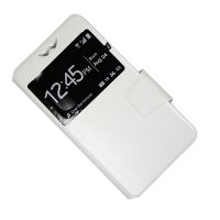 Чехол универсальный 5.8-6.0 флип боковой с окошком Window <белый> ― Оптовый PromiseMobile
