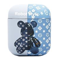 Чехол для кейса наушников Apple AirPods, AirPods 2 пластиковый Robot Style <голубой> ― Оптовый PromiseMobile