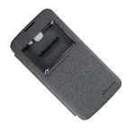 Чехол для LG K130E (K4) флип боковой пластик-кожзам с окошком Nillkin Sparkle <серый>