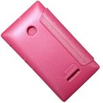 Чехол для Microsoft 435 Dual флип боковой пластик-кожзам Nillkin Sparkle <красный>