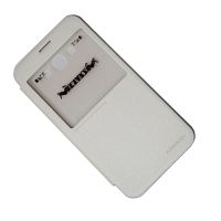 Чехол для Samsung SM-A800F (Galaxy A8 2015) флип боковой пластик-кожзам с окошком Nillkin Sparkle <белый> ― Оптовый PromiseMobile