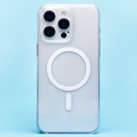 Чехол для Apple iPhone 15 Pro Max пластиковый MagSafe Сlear Сase <прозрачный> (премиум) ― Оптовый PromiseMobile