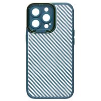Чехол для Apple iPhone 13 Pro пластиковый вставка под карбон <темно-зеленый> ― Оптовый PromiseMobile