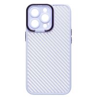Чехол для Apple iPhone 13 Pro пластиковый вставка под карбон <светло-фиолетовый> ― Оптовый PromiseMobile