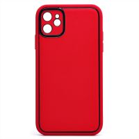 Чехол для Apple iPhone 11 пластиковый вставка экокожа <красный> ― Оптовый PromiseMobile