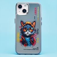 Чехол для Apple iPhone 13, iPhone 14 силиконовый (рис. 092/кот) <серый> ― Оптовый PromiseMobile