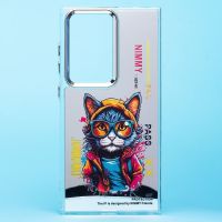 Чехол для Samsung SM-S928B (Galaxy S24 Ultra) силиконовый (рис. 092/кот) <серый> ― Оптовый PromiseMobile