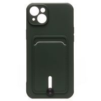 Чехол для Apple iPhone 14 Plus силиконовый с картхолдером №4 <темно-зеленый> ― Оптовый PromiseMobile