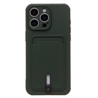 Чехол для Apple iPhone 15 Pro Max силиконовый с картхолдером №4 <темно-зеленый> ― Оптовый PromiseMobile