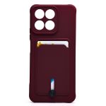 Чехол для Huawei Honor X7c (ALT-LX1) силиконовый с картхолдером №4 <бордовый>