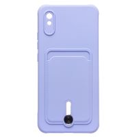 Чехол для Xiaomi Redmi 9A силиконовый с картхолдером №4 <фиолетовый> ― Оптовый PromiseMobile