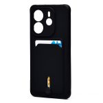 Чехол для Xiaomi Redmi Note 14 (24117RN760) силиконовый с картхолдером №4 <черный>