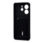 Чехол для Xiaomi Redmi Note 14 (24117RN760) силиконовый с картхолдером №4 <черный>