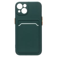 Чехол для Apple iPhone 13 силиконовый с картхолдером №6 <зеленый> ― Оптовый PromiseMobile