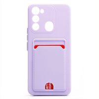 Чехол для Tecno Spark 8C (KG5n), Spark Go 2022 (KG5m) силиконовый с картхолдером №6 <фиолетовый> ― Оптовый PromiseMobile