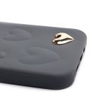 Чехол для Apple iPhone 12, iPhone 12 Pro силиконовый 3D сердце <серый>