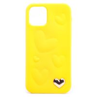 Чехол для Apple iPhone 12, iPhone 12 Pro силиконовый 3D сердце <желтый> ― Оптовый PromiseMobile