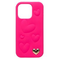 Чехол для Apple iPhone 13 Pro силиконовый 3D сердце <розовый> ― Оптовый PromiseMobile