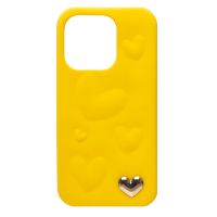 Чехол для Apple iPhone 13 Pro силиконовый 3D сердце <желтый> ― Оптовый PromiseMobile