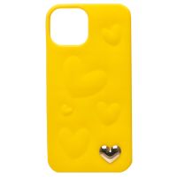 Чехол для Apple iPhone 14 силиконовый 3D сердце <желтый> ― Оптовый PromiseMobile