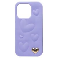 Чехол для Apple iPhone 14 Pro силиконовый 3D сердце <голубой> ― Оптовый PromiseMobile