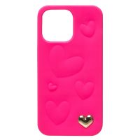 Чехол для Apple iPhone 14 Pro Max силиконовый 3D сердце <розовый> ― Оптовый PromiseMobile
