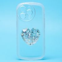 Чехол для Apple iPhone 14 Pro силиконовый с попсокетом сердце <прозрачный> ― Оптовый PromiseMobile