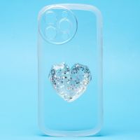 Чехол для Apple iPhone 14 Pro Max силиконовый с попсокетом сердце <прозрачный> ― Оптовый PromiseMobile
