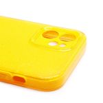 Чехол для Apple iPhone 12 силиконовый с блестками №3 <желтый>