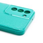 Чехол для Samsung SM-G990B (Galaxy S21 FE) силиконовый с блестками №3 <мятный>