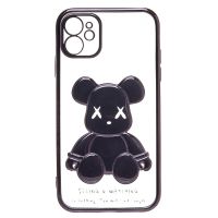 Чехол для Apple iPhone 11 силиконовый Мишка №2 <черный> ― Оптовый PromiseMobile