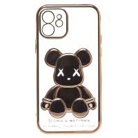 Чехол для Apple iPhone 12 силиконовый Мишка №2 <золотой> ― Оптовый PromiseMobile