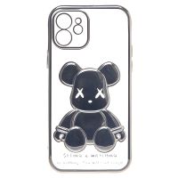 Чехол для Apple iPhone 12 силиконовый Мишка №2 <серебристый> ― Оптовый PromiseMobile