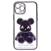 Чехол для Apple iPhone 12 Pro силиконовый Мишка №2 <фиолетовый> ― Оптовый PromiseMobile