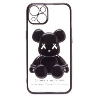 Чехол для Apple iPhone 13 силиконовый Мишка №2 <черный> ― Оптовый PromiseMobile