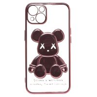 Чехол для Apple iPhone 13 силиконовый Мишка №2 <розовый> ― Оптовый PromiseMobile