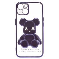 Чехол для Apple iPhone 13 силиконовый Мишка №2 <фиолетовый> ― Оптовый PromiseMobile
