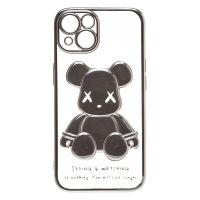 Чехол для Apple iPhone 14 силиконовый Мишка №2 <серебристый> ― Оптовый PromiseMobile